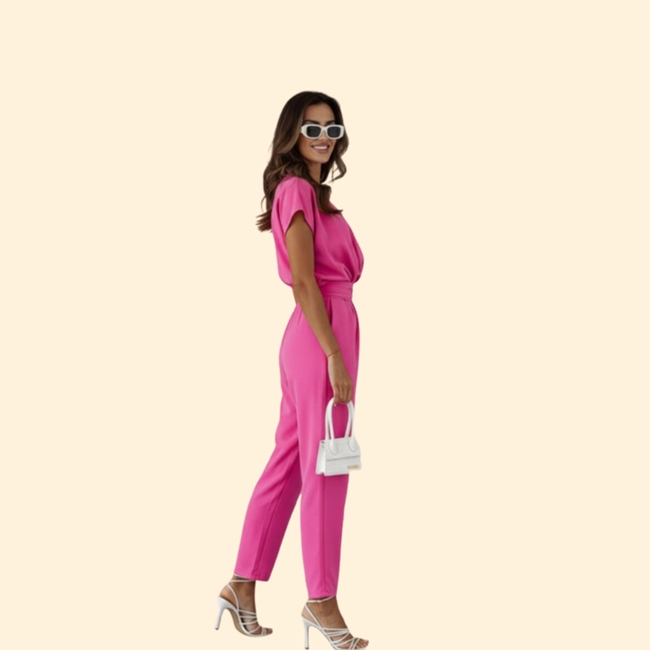 Women's Elegant Belted Jumpsuit