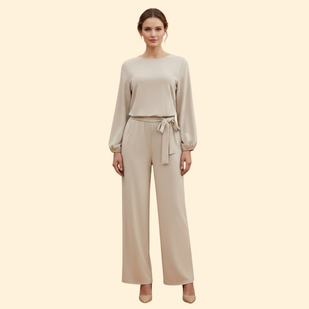 Women's Elegant Belted Jumpsuit
