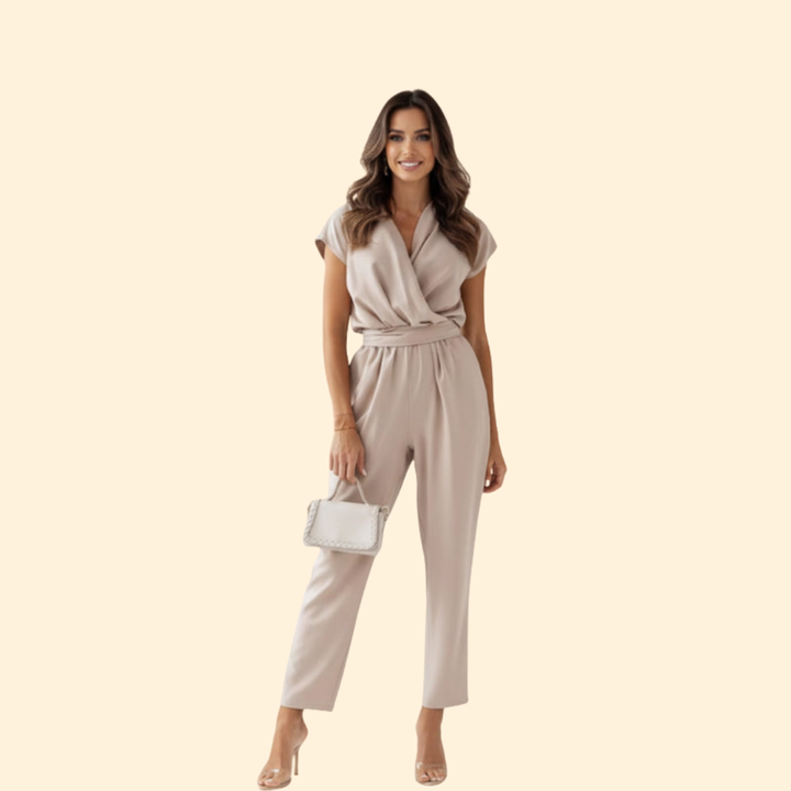 Women's Elegant Belted Jumpsuit