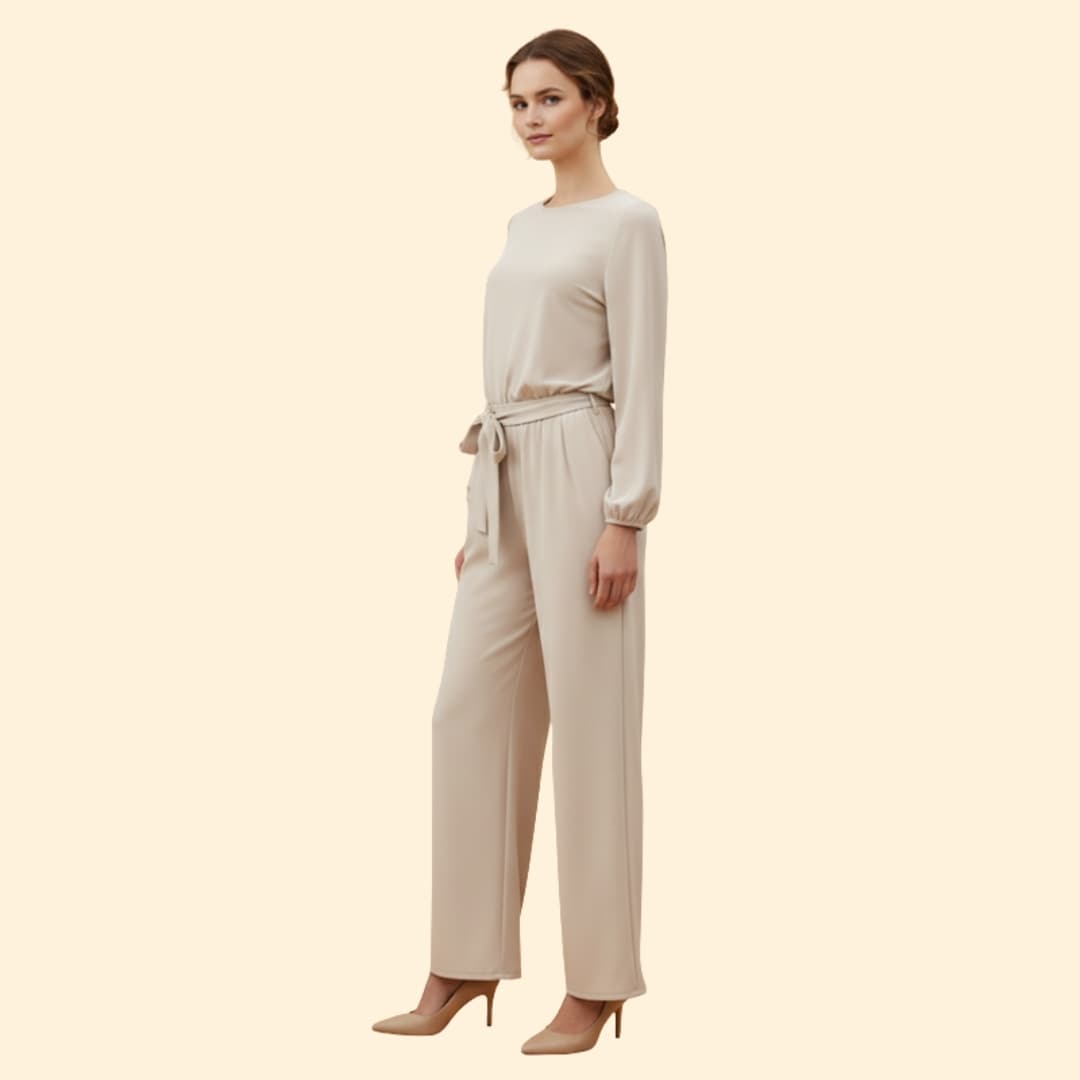 Women's Elegant Belted Jumpsuit