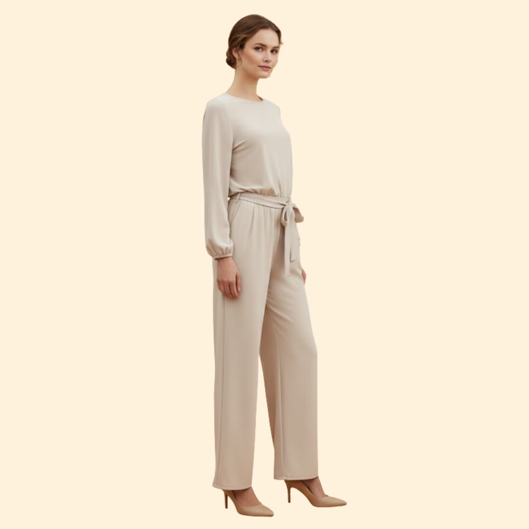 Women's Elegant Belted Jumpsuit