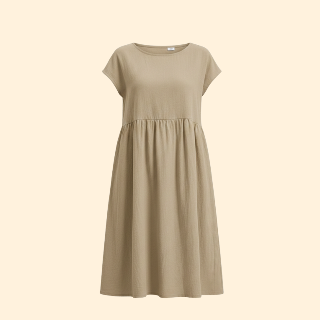Women's Elegant Casual Midi Dress with Pockets