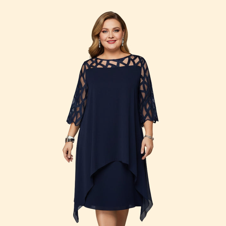 Women's Elegant Chiffon Overlay Dress