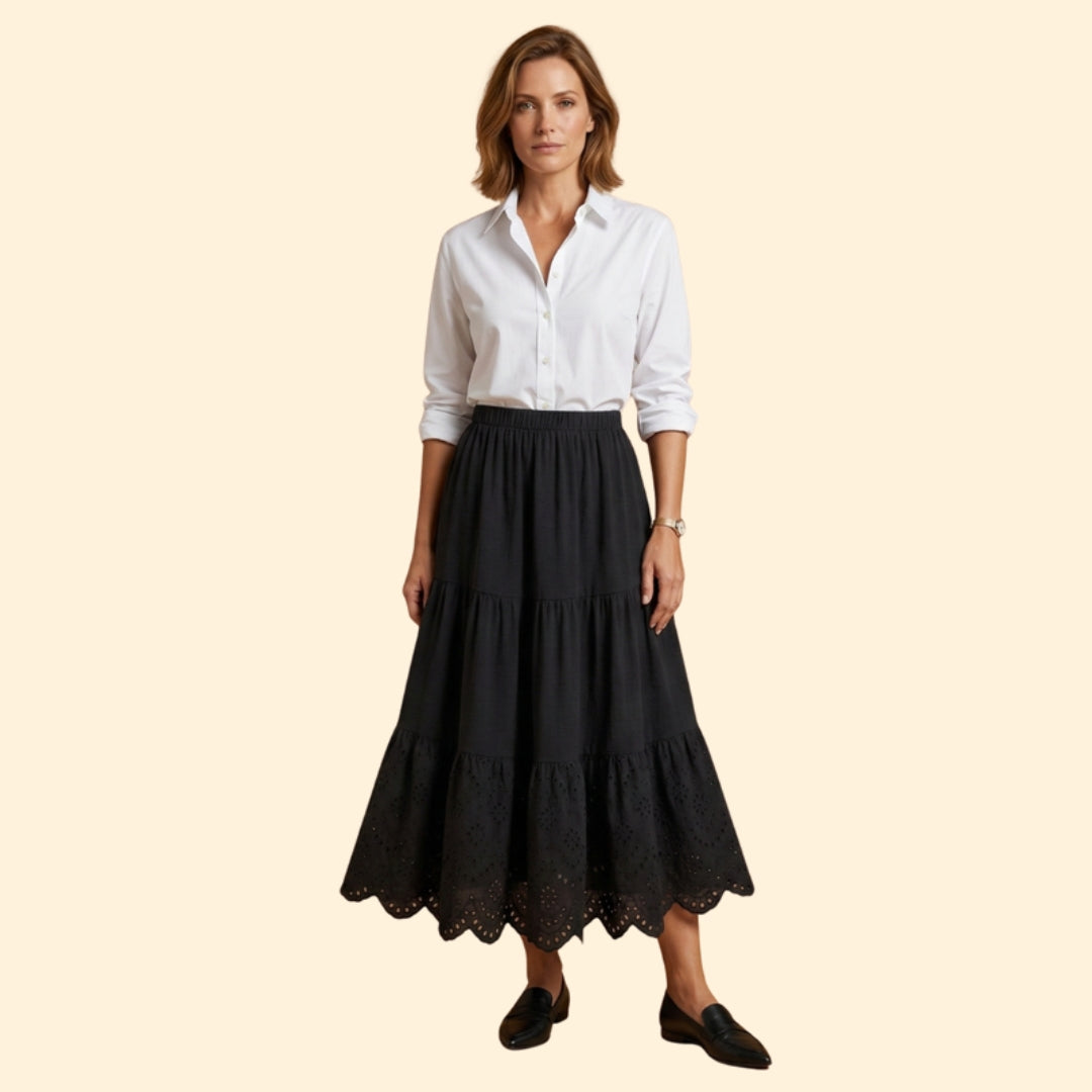 Women's Elegant Eyelet Skirt