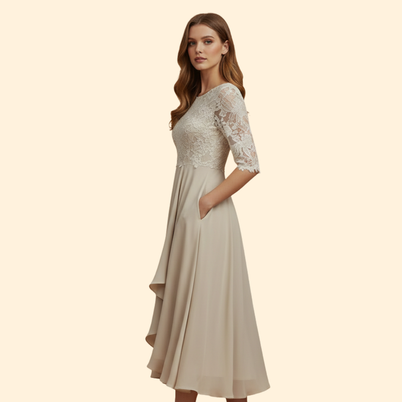 Women's Wedding Guest Fit and Flare Midi Dress
