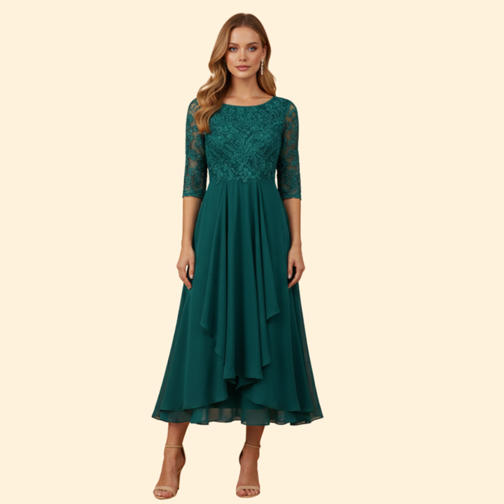 Women's Wedding Guest Fit and Flare Midi Dress