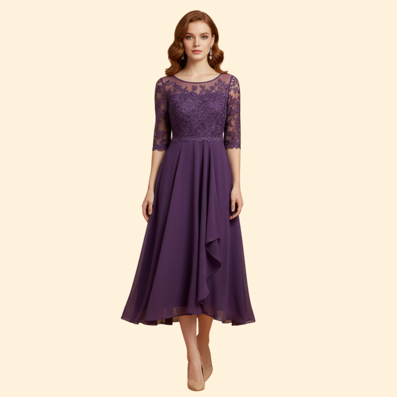 Women's Wedding Guest Fit and Flare Midi Dress