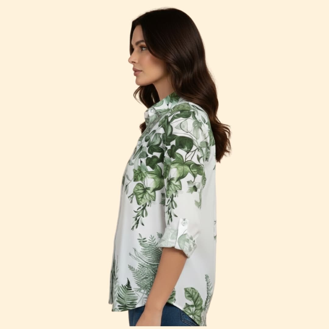 Women's Elegant Floral Button Shirt
