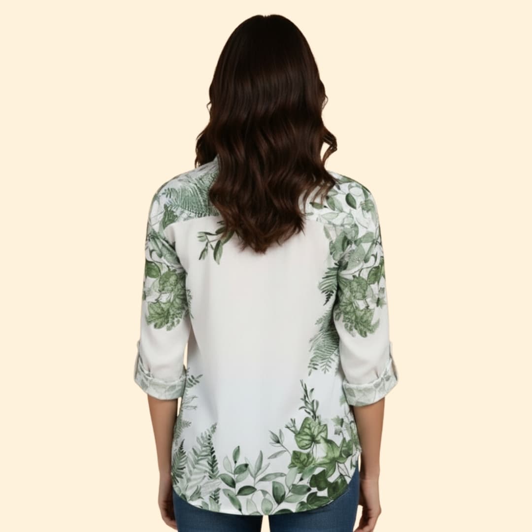 Women's Elegant Floral Button Shirt