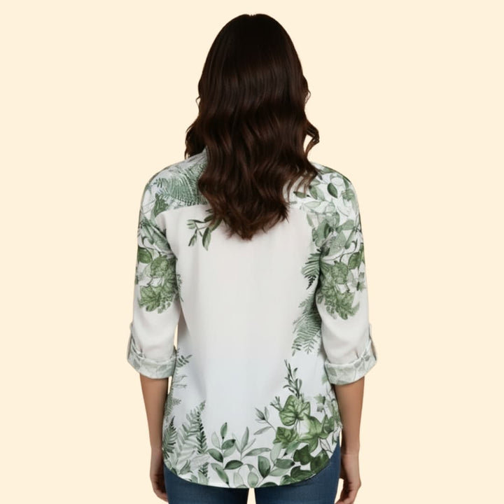 Women's Elegant Floral Button Shirt