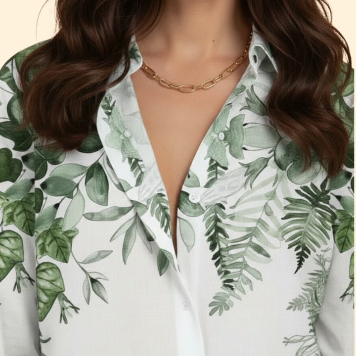 Women's Elegant Floral Button Shirt
