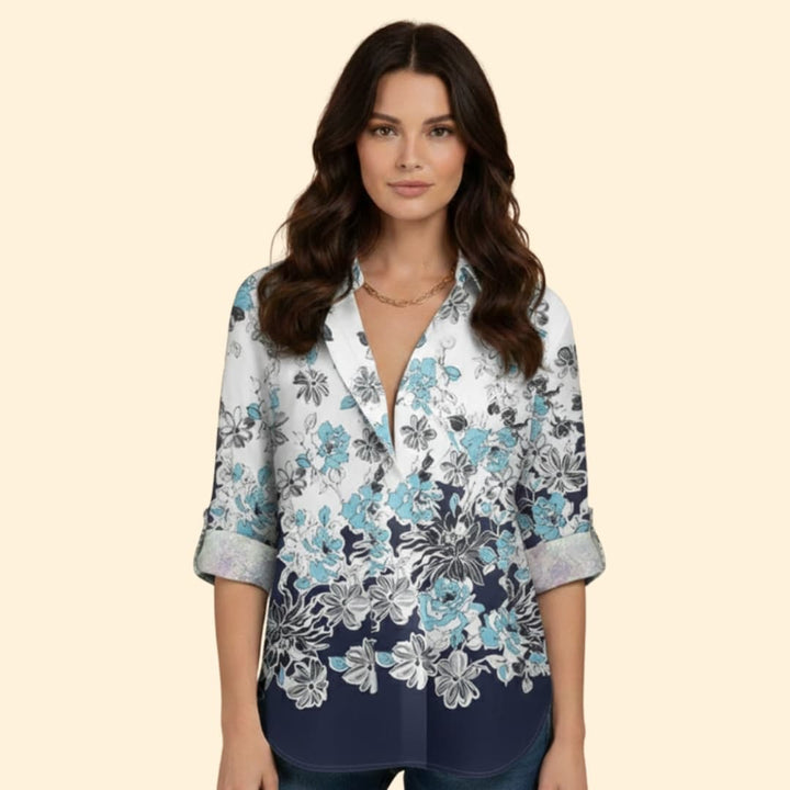 Women's Elegant Floral Button Shirt