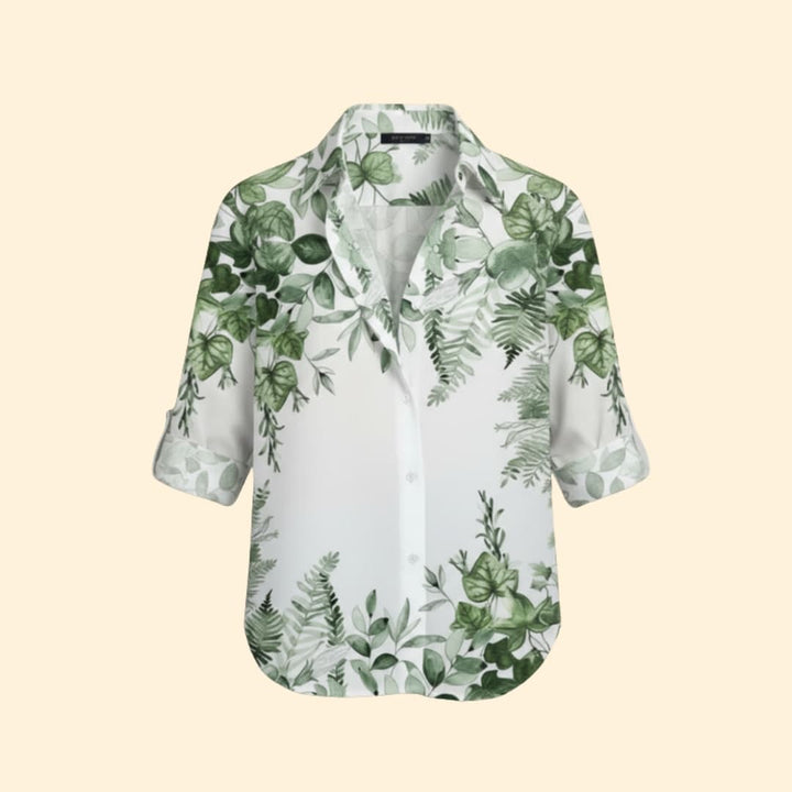 Women's Elegant Floral Button Shirt