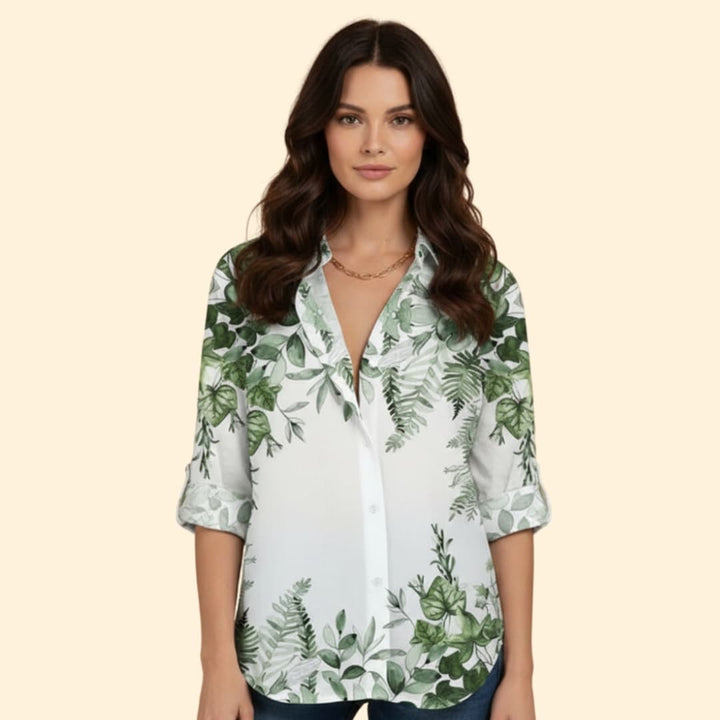 Women's Elegant Floral Button Shirt