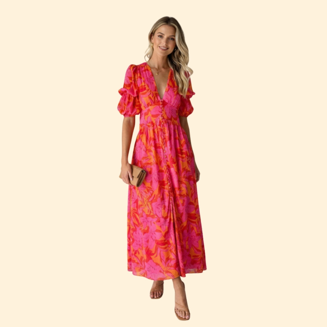 Women's Elegant Floral Maxi Dress
