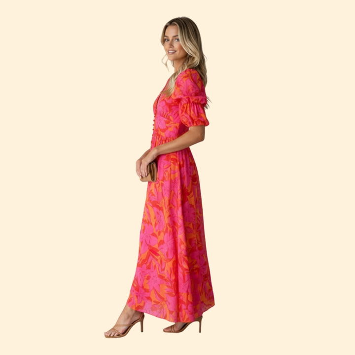 Women's Elegant Floral Maxi Dress