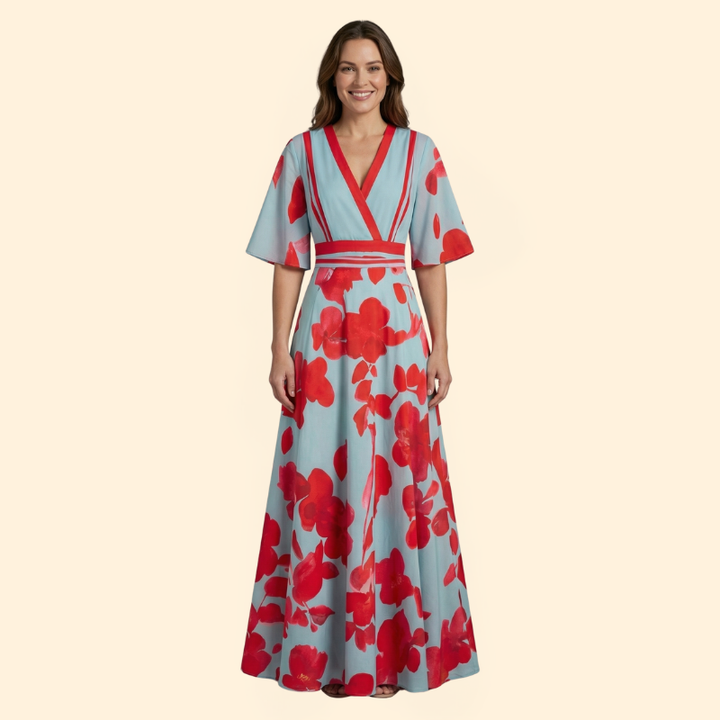 Women's Elegant Floral Robe Dress
