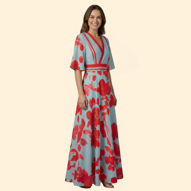 Women's Elegant Floral Robe Dress