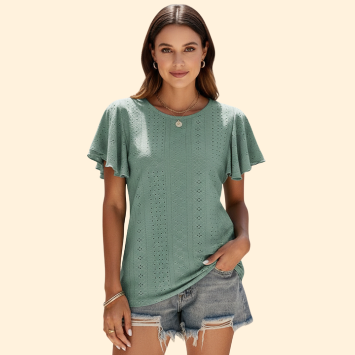 Women’s Elegant Flutter Sleeve Tee