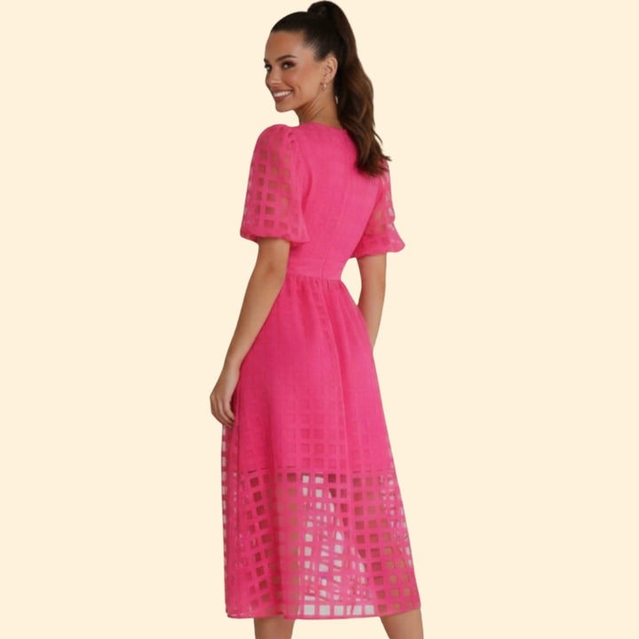 Women's Elegant Grid Dress