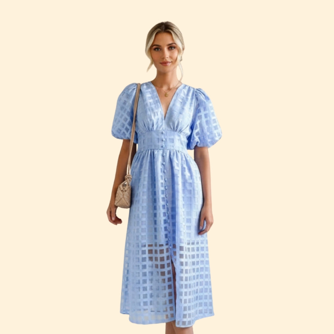 Women's Elegant Grid Dress