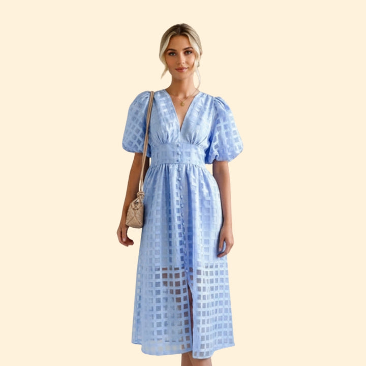 Women's Elegant Grid Dress