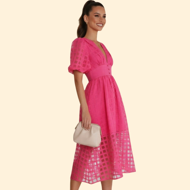 Women's Elegant Grid Dress