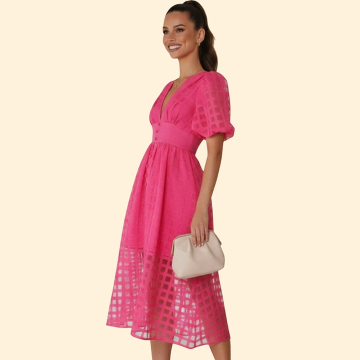 Women's Elegant Grid Dress