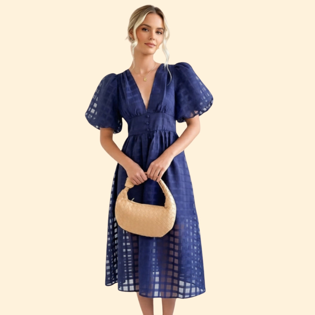 Women's Elegant Grid Dress