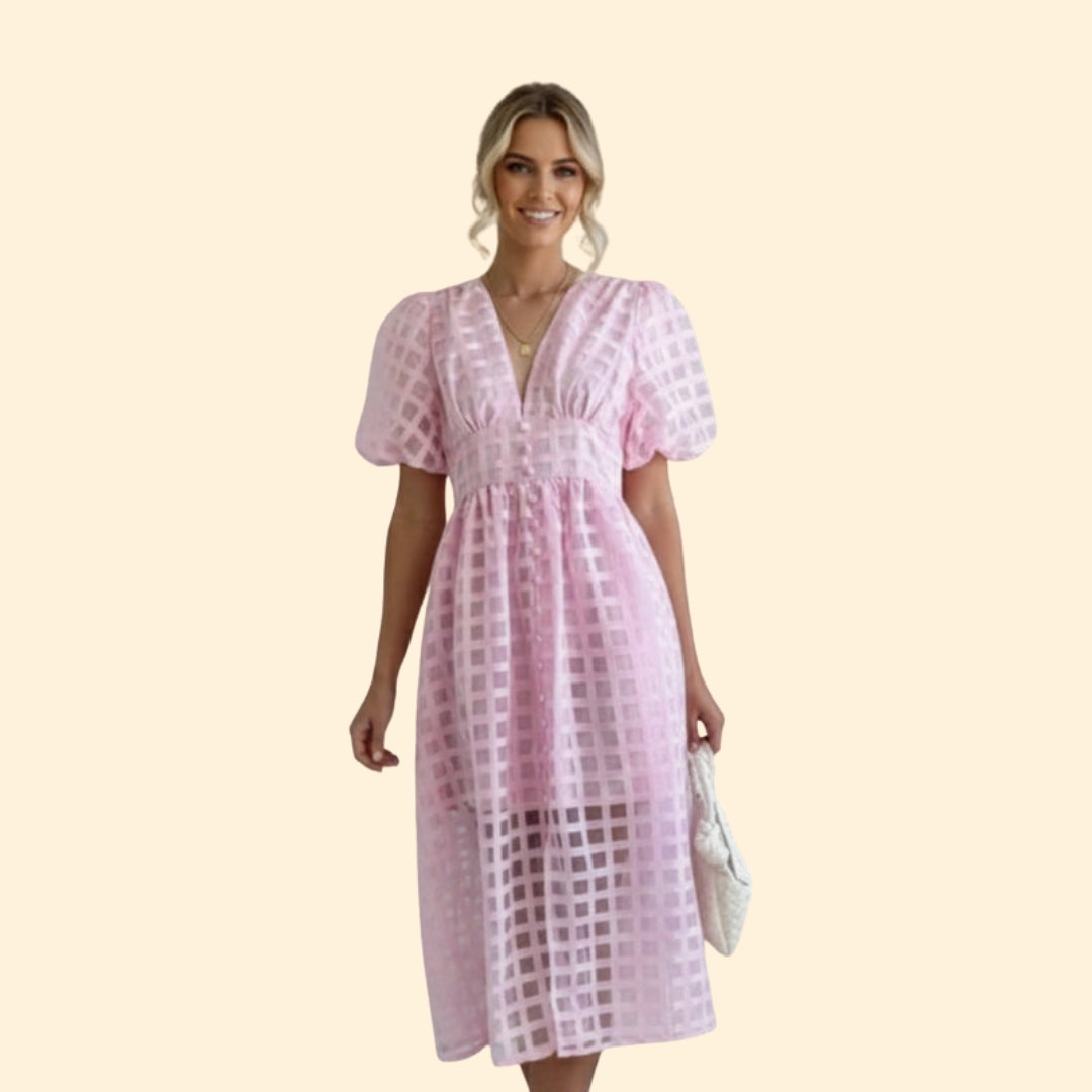 Women's Elegant Grid Dress