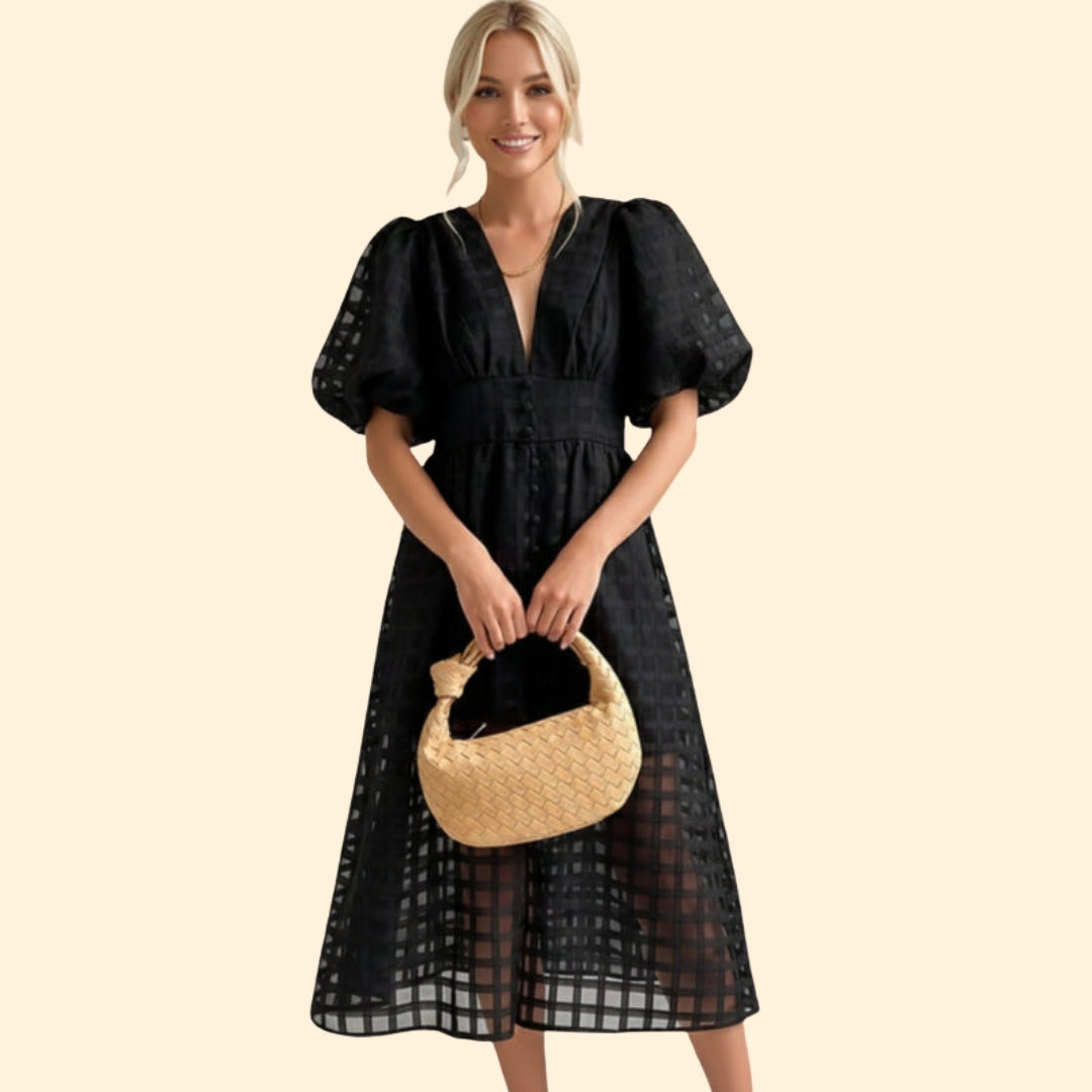 Women's Elegant Grid Dress