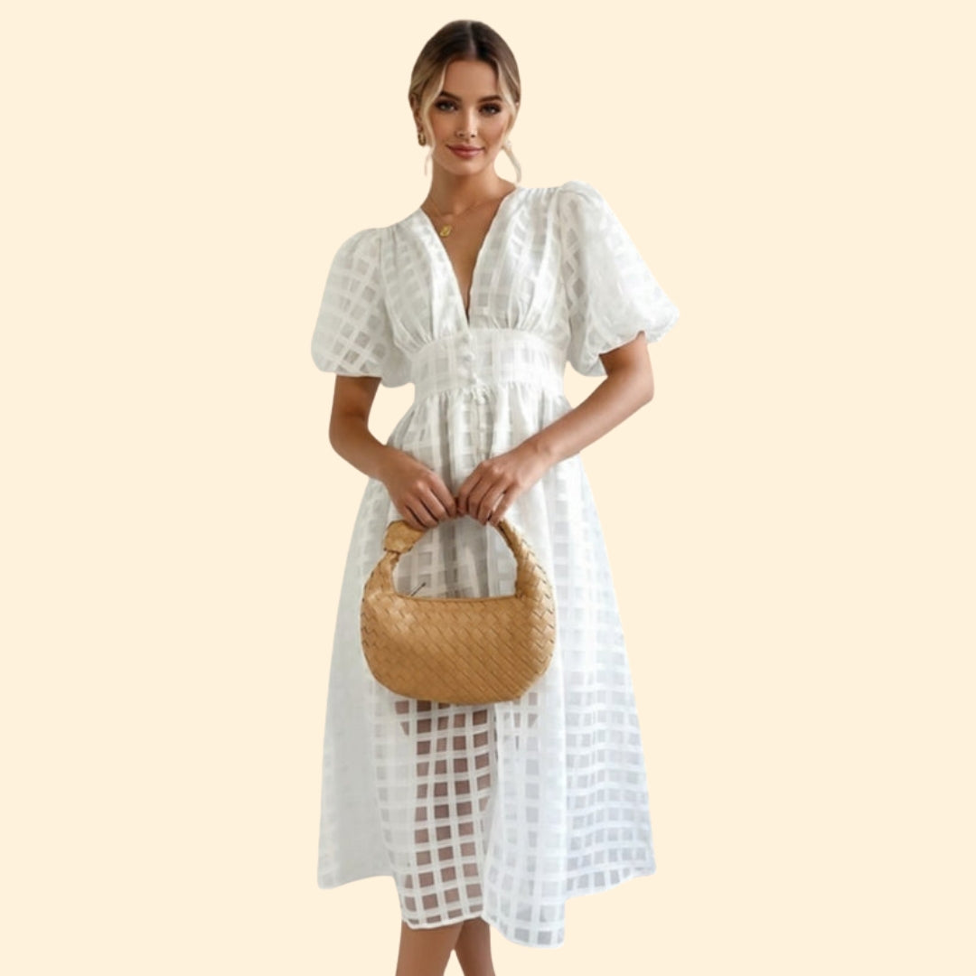 Women's Elegant Grid Dress