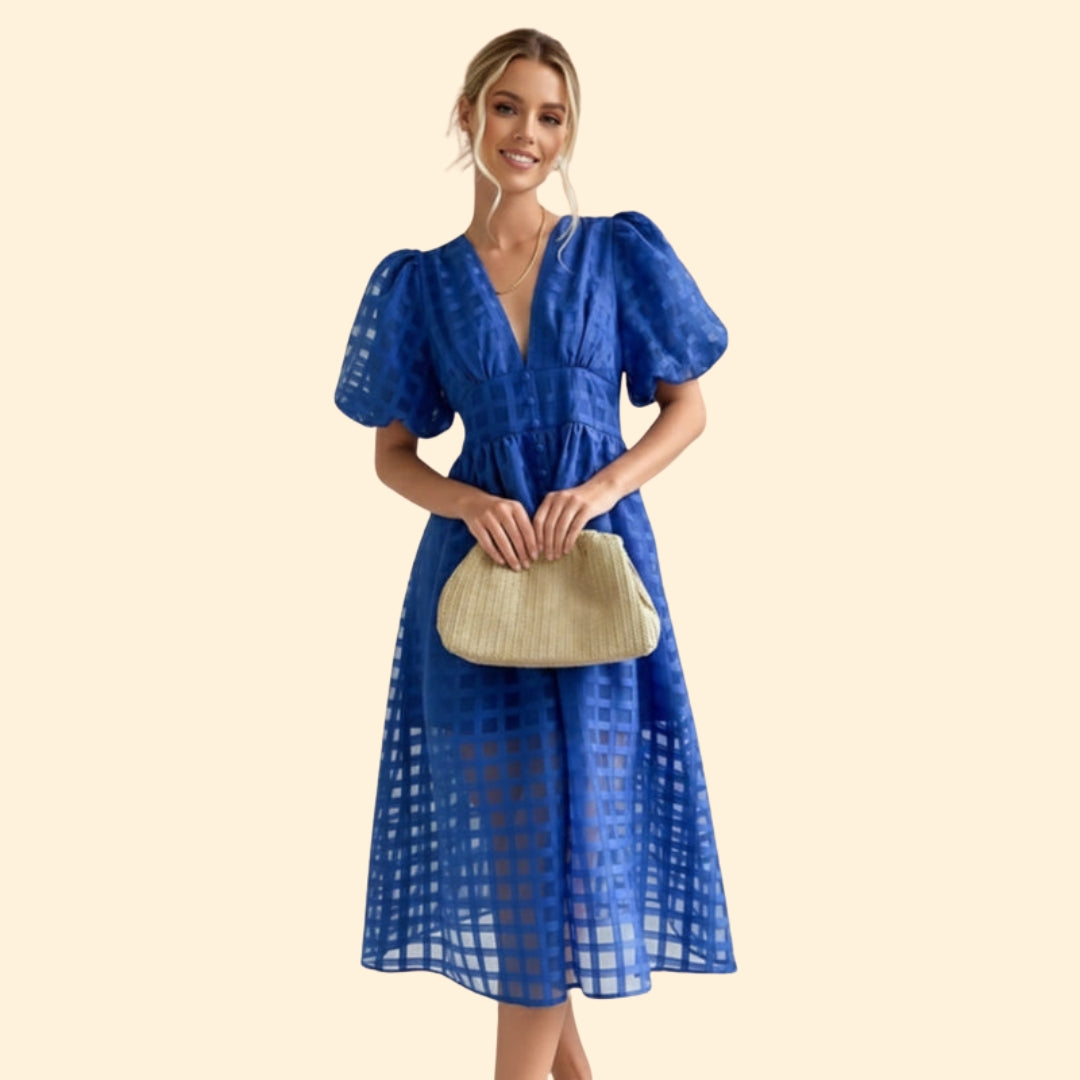 Women's Elegant Grid Dress