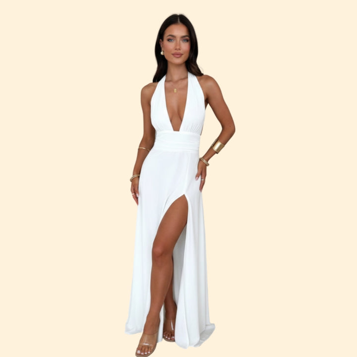 Women's Elegant Halter Maxi Dress