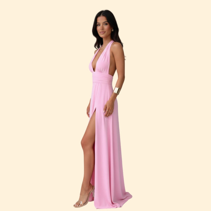 Women's Elegant Halter Maxi Dress