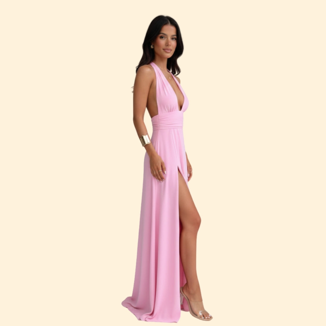 Women's Elegant Halter Maxi Dress