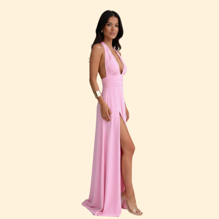 Women's Elegant Halter Maxi Dress