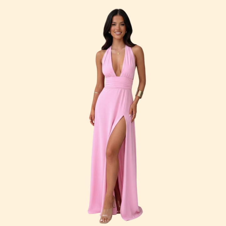 Women's Elegant Halter Maxi Dress