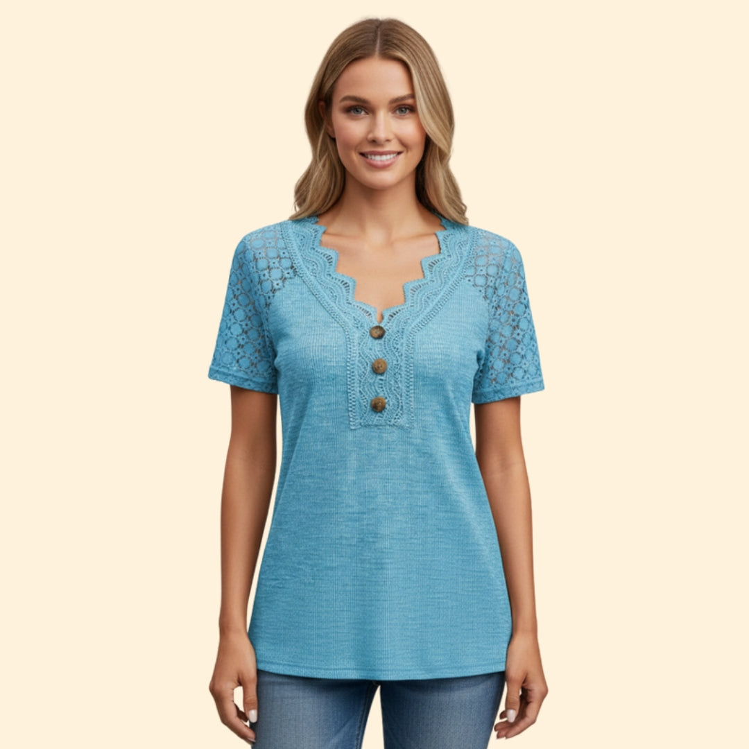 Women’s Elegant Lace Sleeve Tee