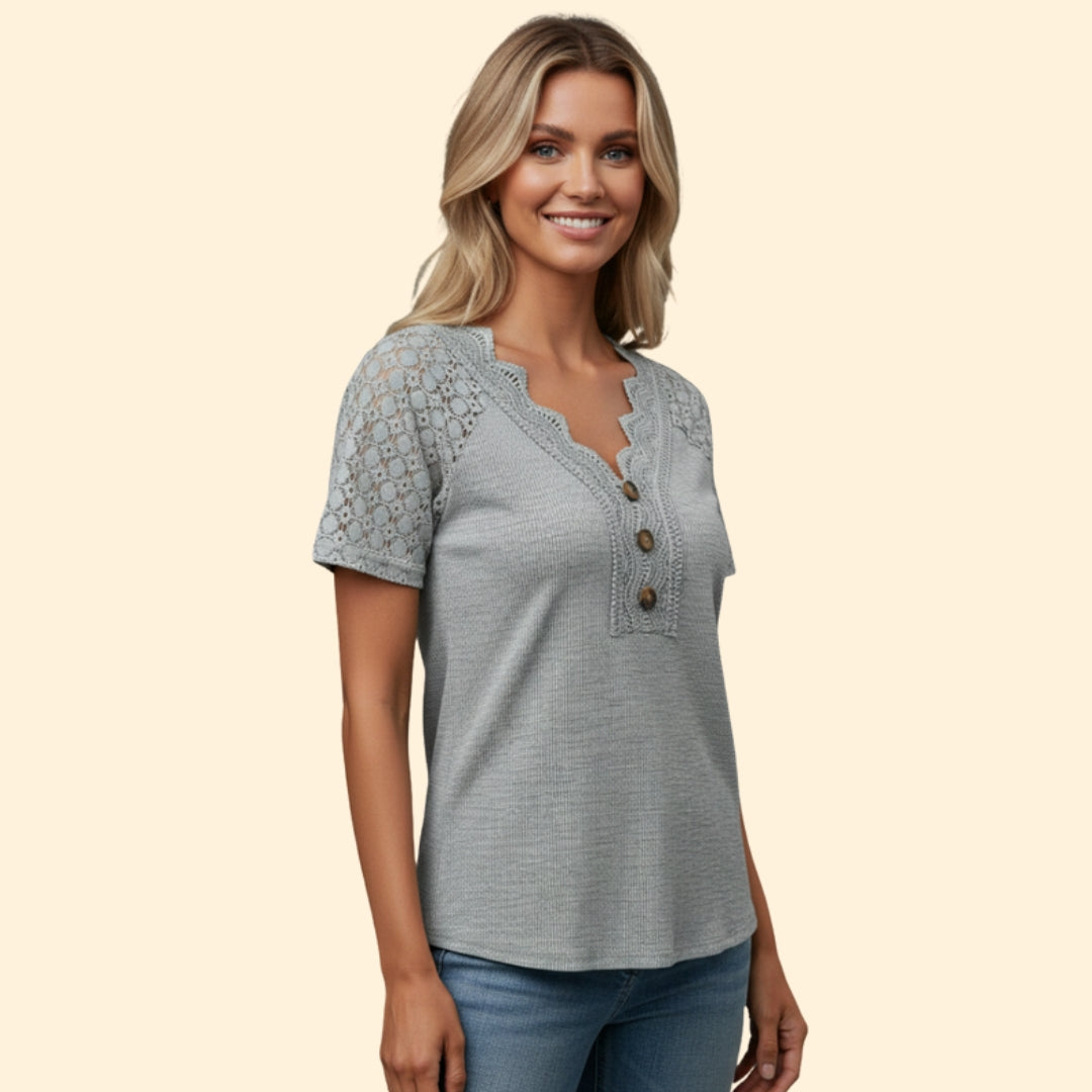 Women’s Elegant Lace Sleeve Tee