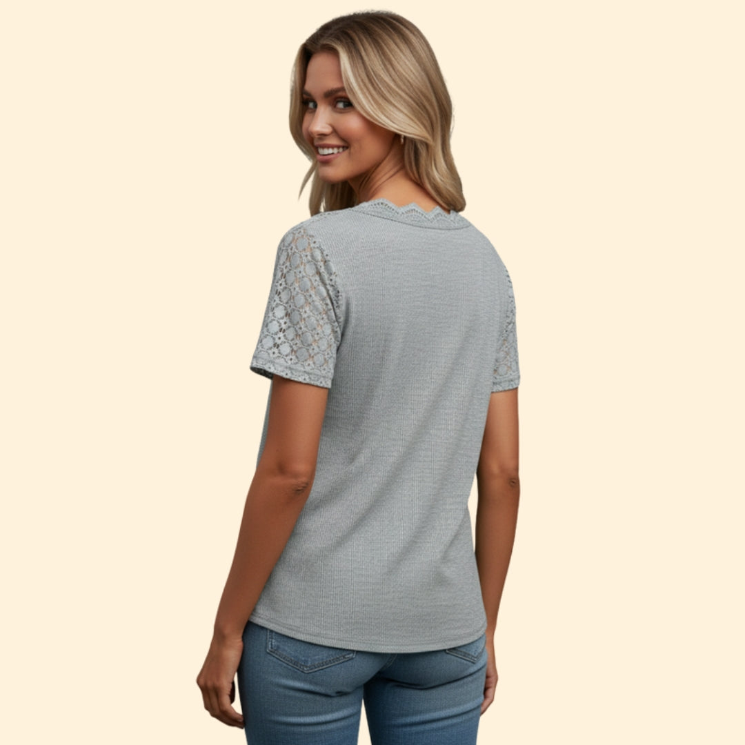 Women’s Elegant Lace Sleeve Tee