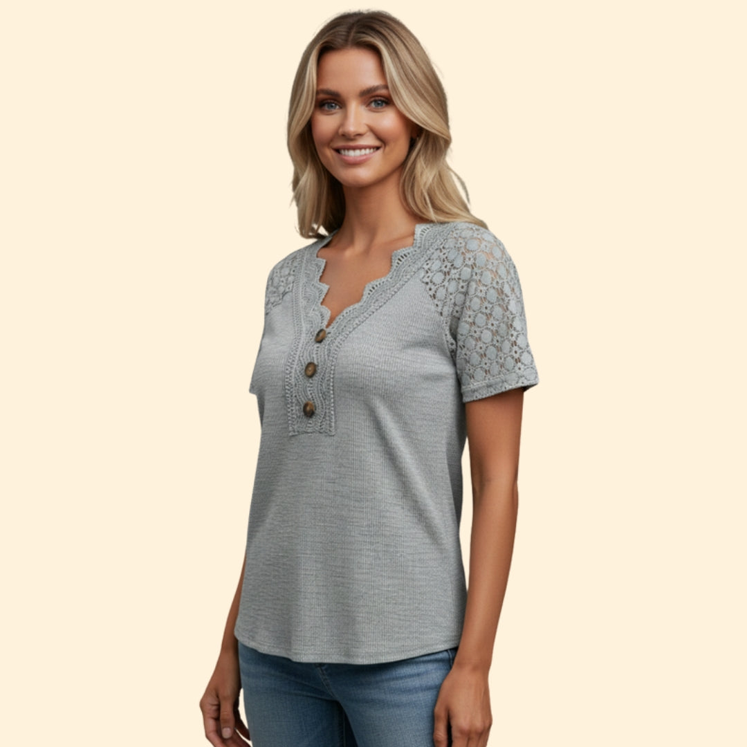 Women’s Elegant Lace Sleeve Tee