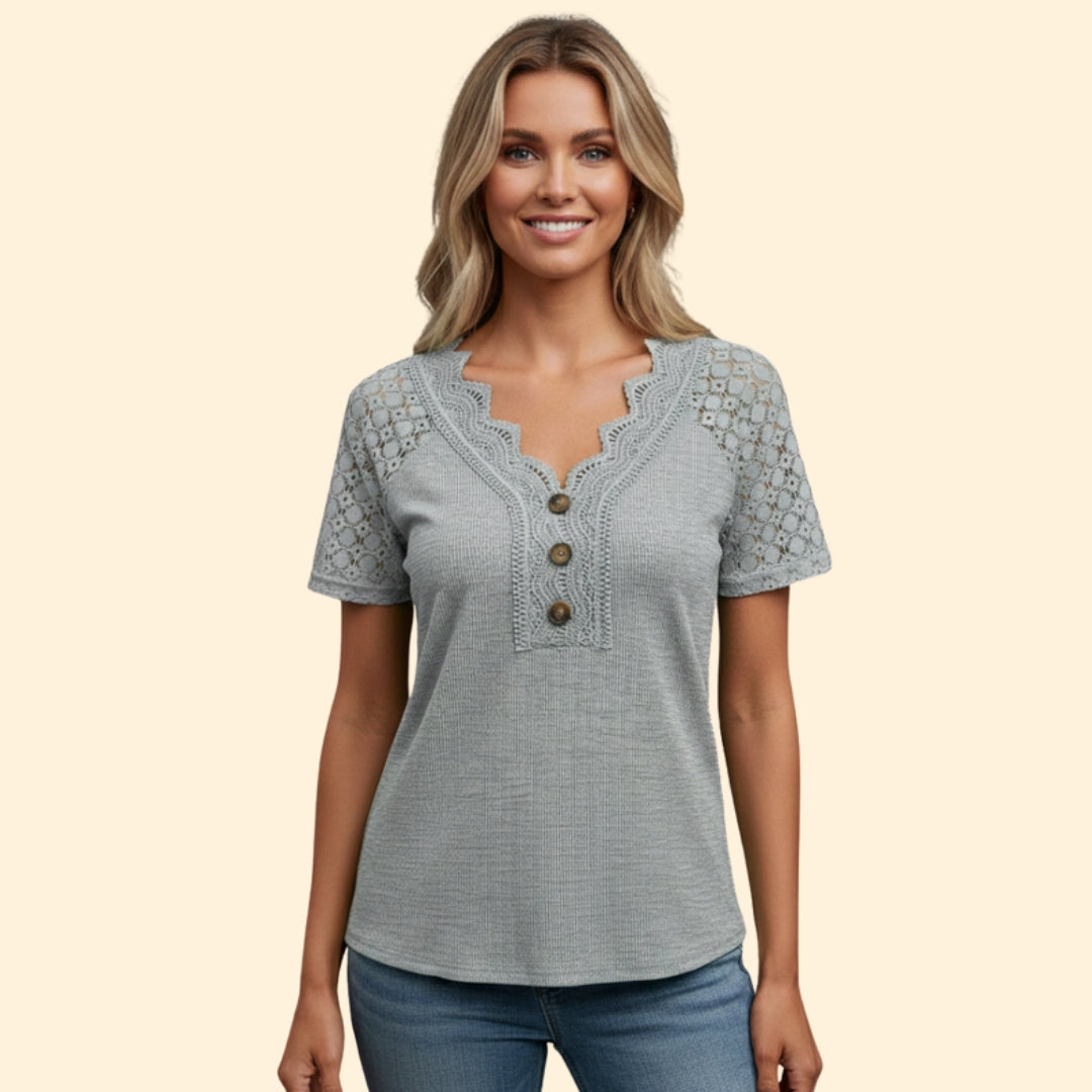 Women’s Elegant Lace Sleeve Tee