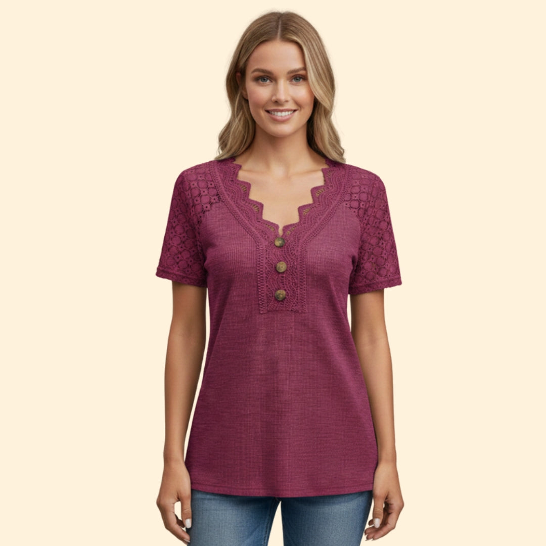 Women’s Elegant Lace Sleeve Tee