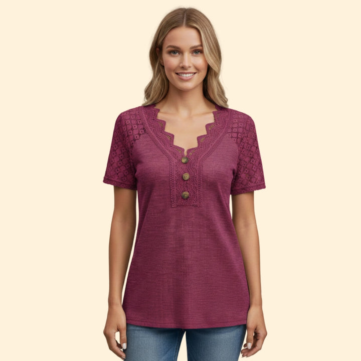 Women’s Elegant Lace Sleeve Tee