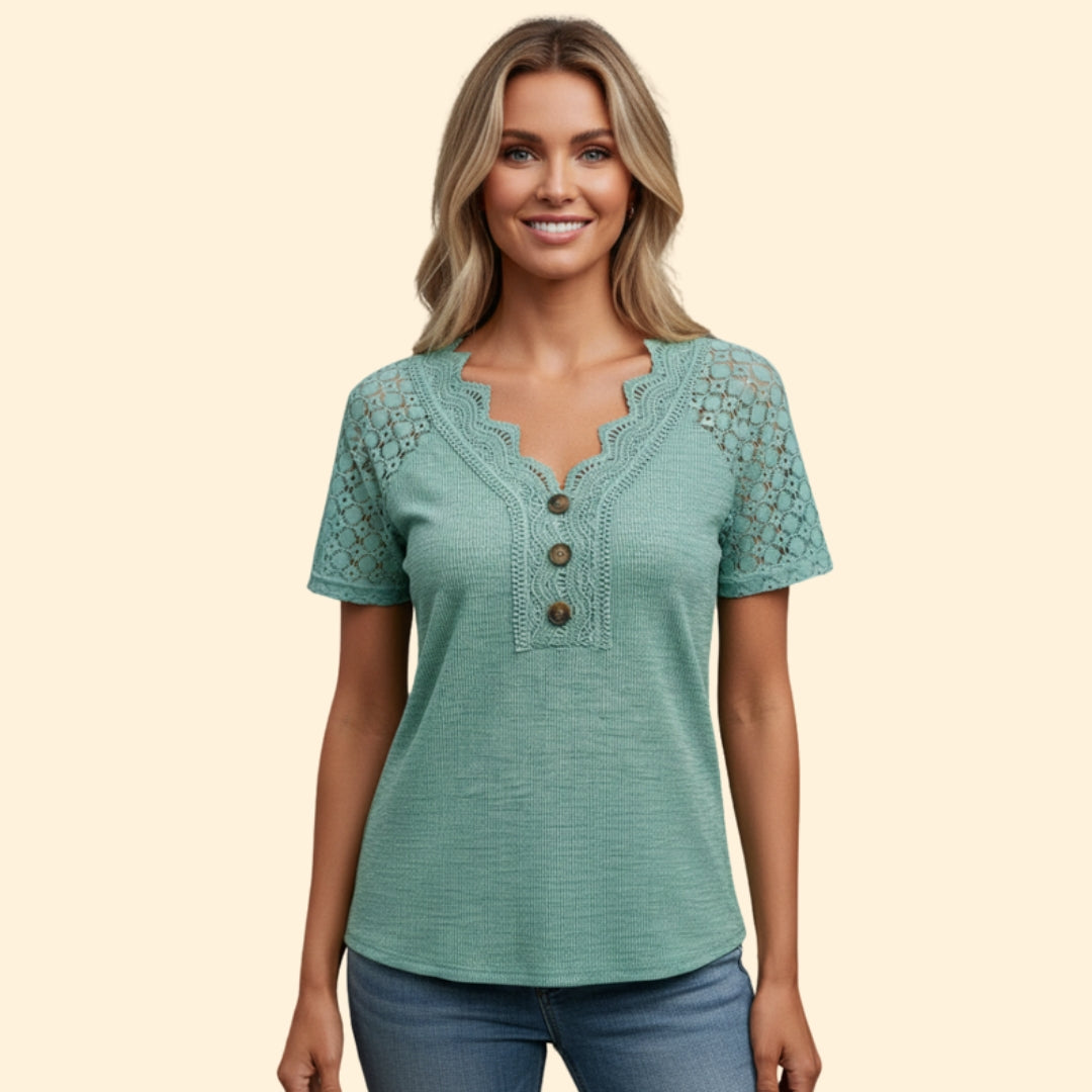 Women’s Elegant Lace Sleeve Tee