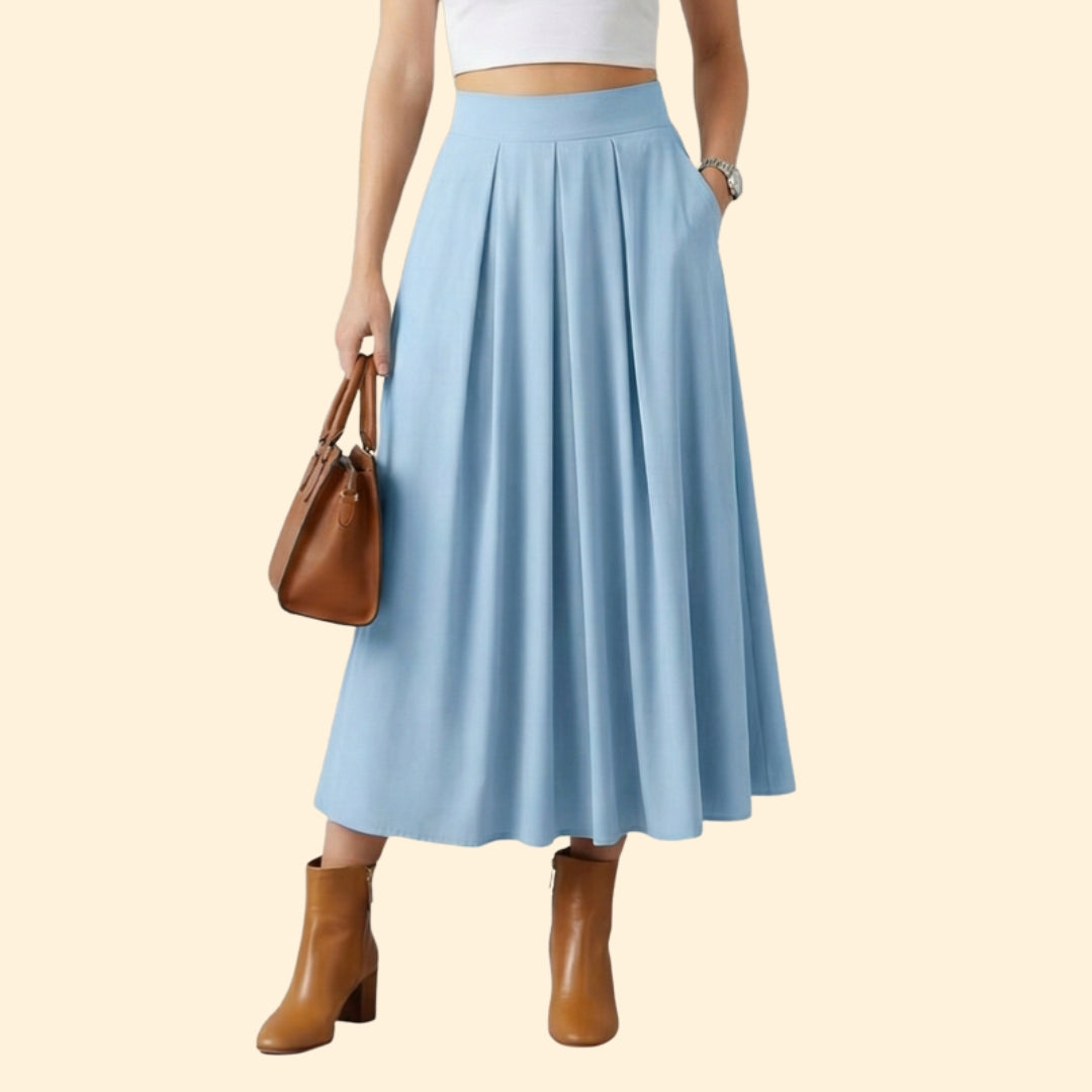 Women's Elegant Pleated Maxi Skirt