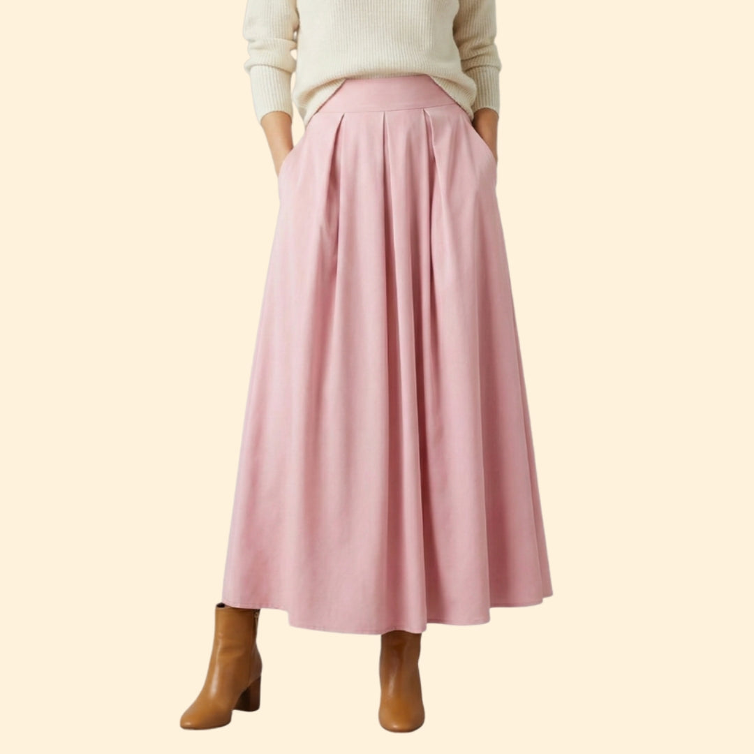 Women's Elegant Pleated Maxi Skirt