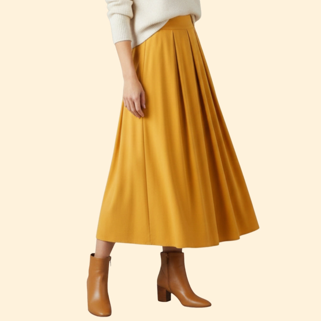 Women's Elegant Pleated Maxi Skirt