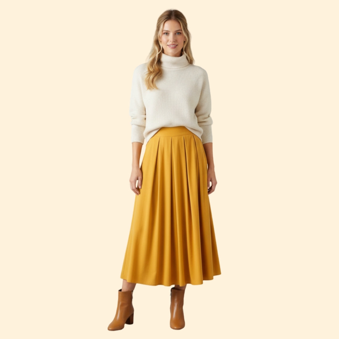 Women's Elegant Pleated Maxi Skirt